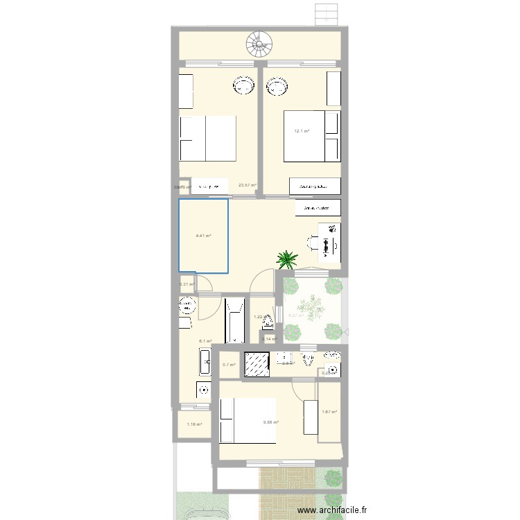 Maison 6m. Plan de 0 pièce et 0 m2