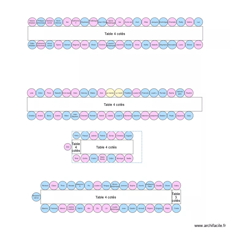 Mariage 08 oct. Plan de 