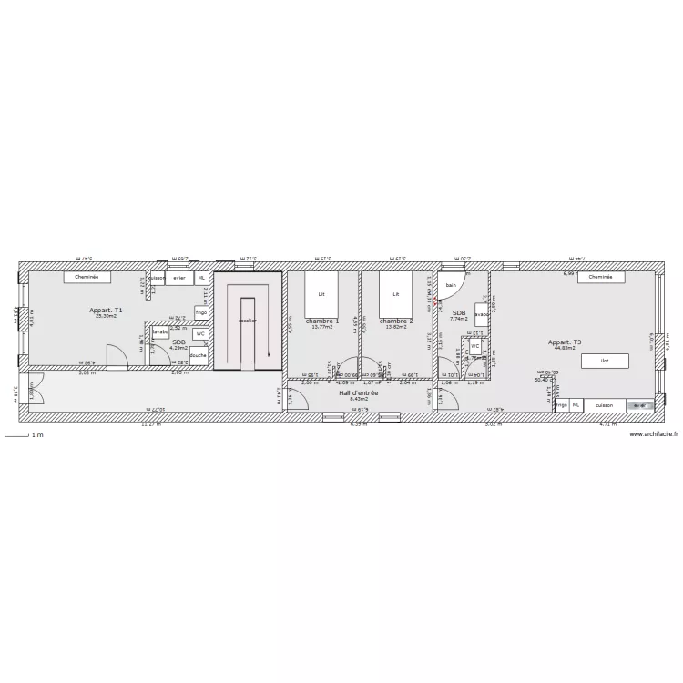 Projet1 aprés rénovation. Plan de Projet1 aprés rénovation. Plan de