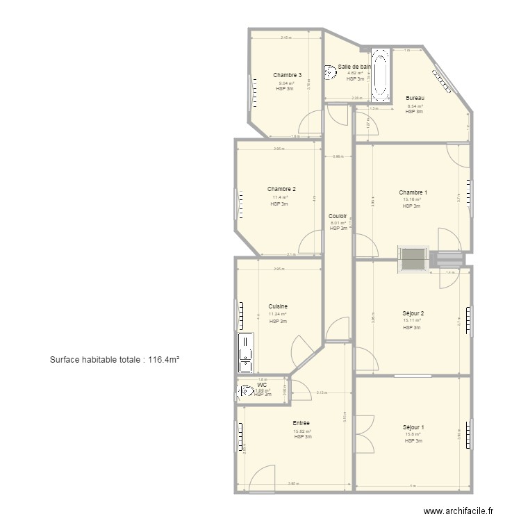 St M 10 pièces. Plan de 0 pièce et 0 m2