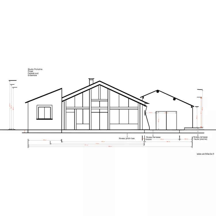 Studio Picholine Projet 02 18 7 Fa&ccedil;ade Sud . Plan de 