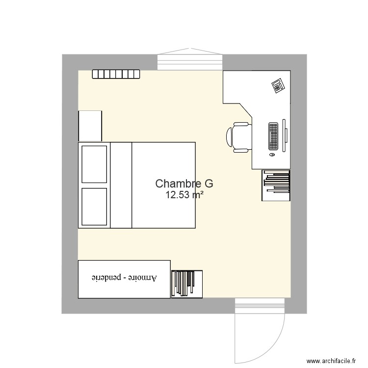 Chambre G Urban. Plan de 0 pièce et 0 m2
