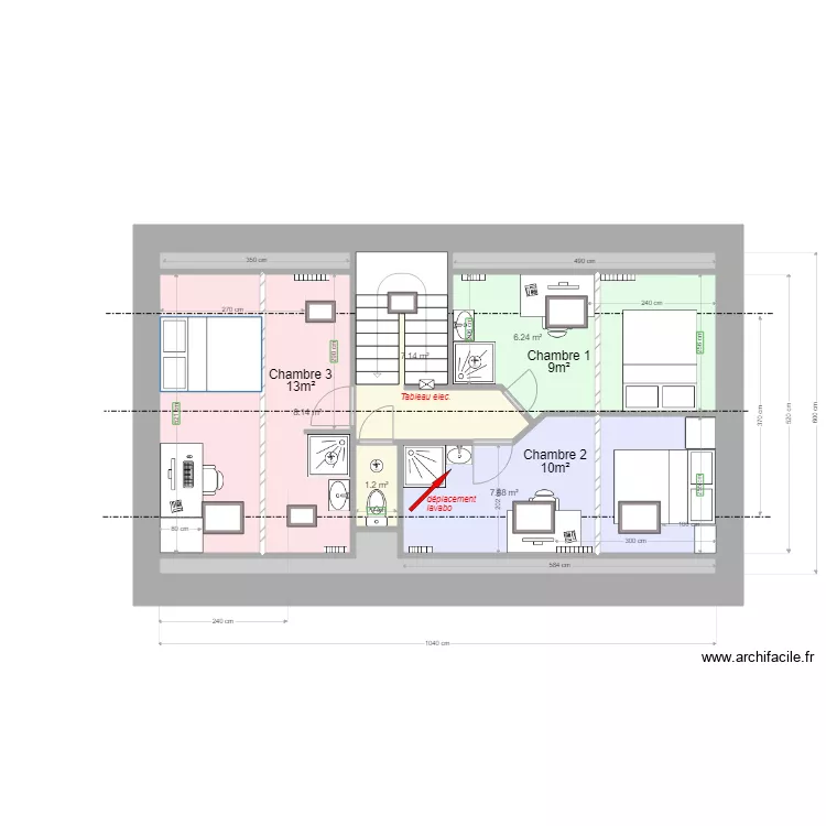 VitreNantes Etage 2 amenagement comble V12. Plan de 