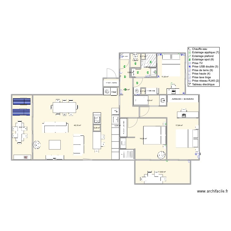 Santa Clara 2 face mer version famille Vtest. Plan de 0 pièce et 0 m2