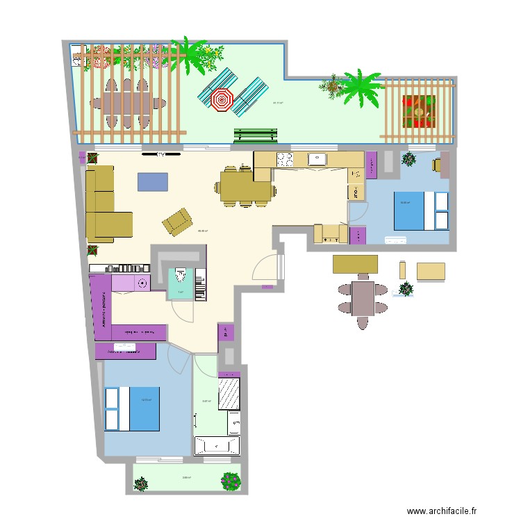 Cuisine Ouverte bis. Plan de 0 pièce et 0 m2