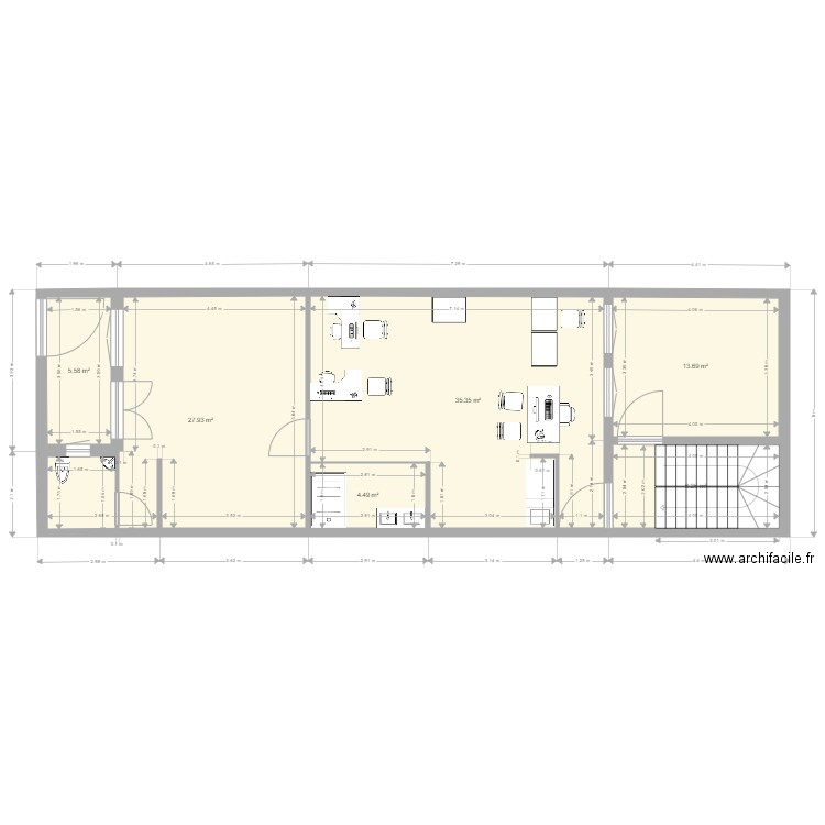 maison. Plan de 6 pièces et 95 m2
