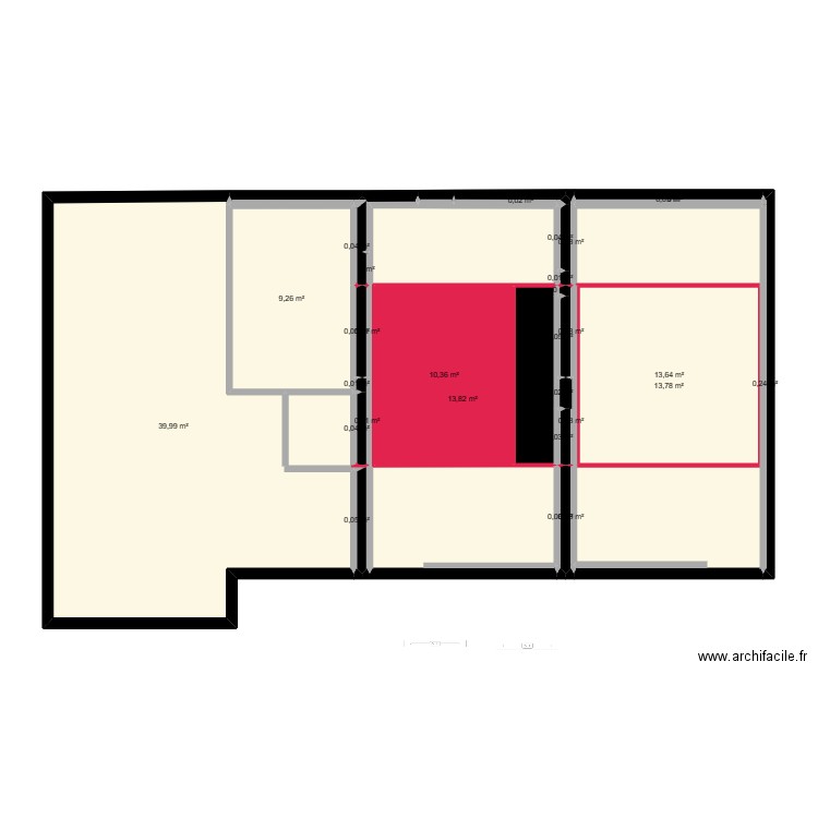 VILLIERS OP MEZZANINE. Plan de 54 pièces et 224 m2