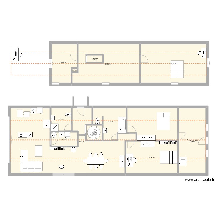 maison A frame. Plan de 12 pièces et 211 m2