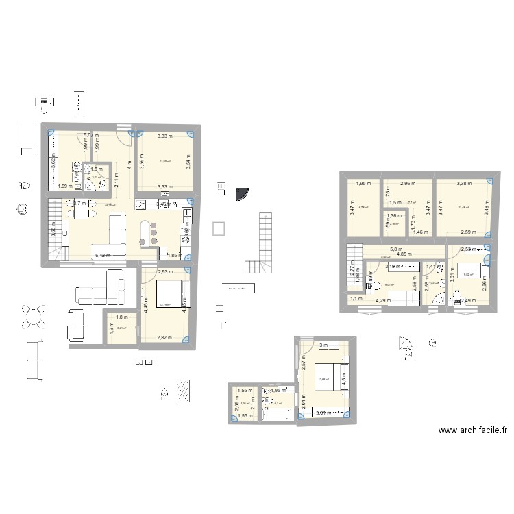 tole2pb. Plan de 16 pièces et 154 m2
