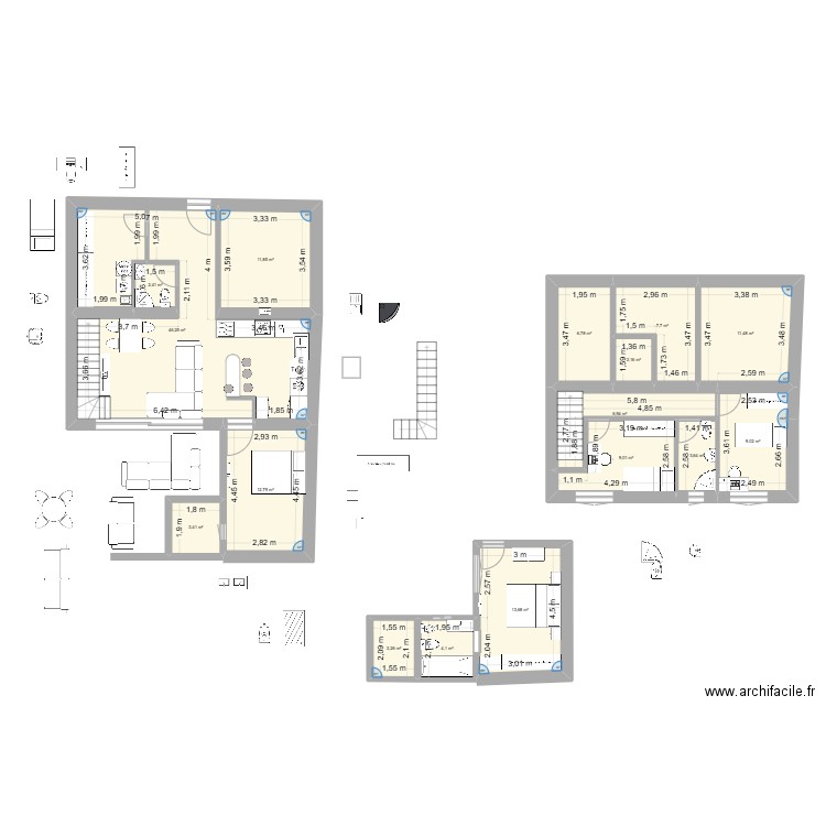 tole2pb. Plan de 16 pièces et 155 m2