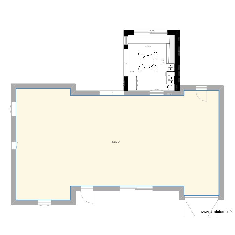extension Azay 2. Plan de 1 pièce et 106 m2