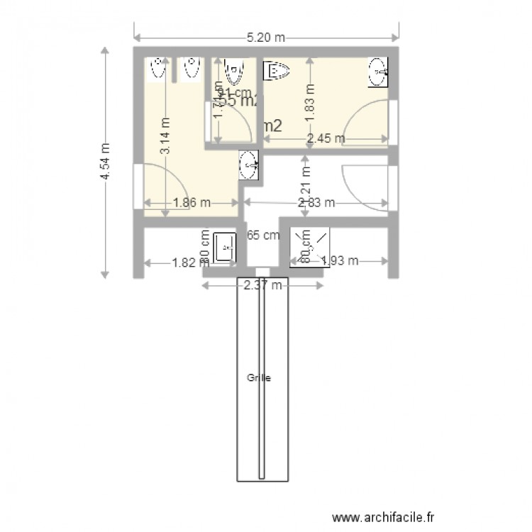 Sanitaire aire de camping car projet 4. Plan de 0 pièce et 0 m2