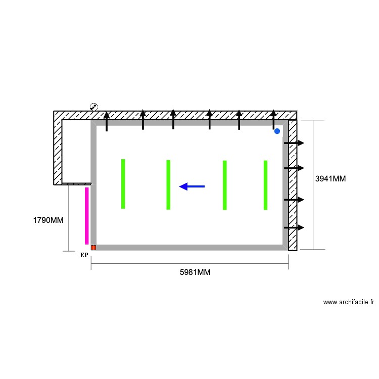 DE SCHRYVER. Plan de 1 pièce et 21 m2