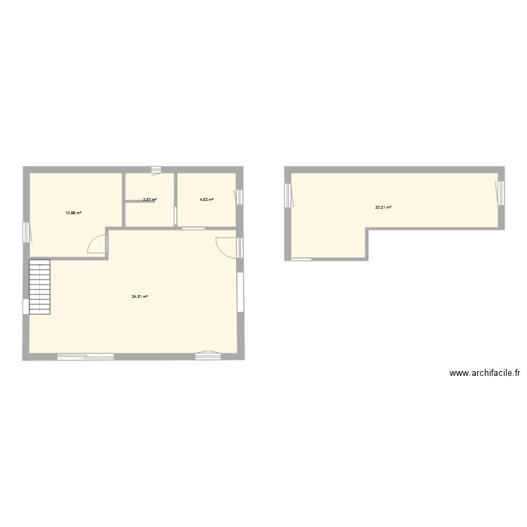 Maison 70m2. Plan de 0 pièce et 0 m2