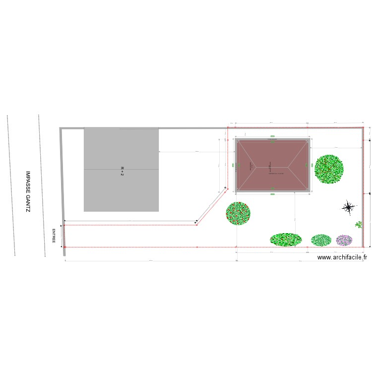 IPLANTATION PETITE MAISON PLAIN PIED. Plan de 0 pièce et 0 m2