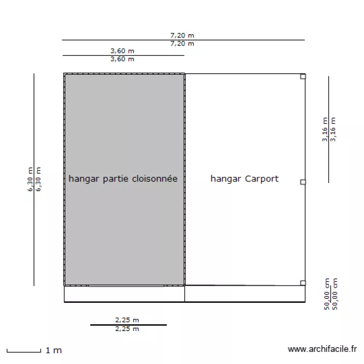 hangar bois. Plan de 