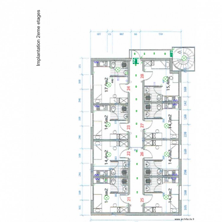 2eme etages residence etudiants 1. Plan de 0 pièce et 0 m2