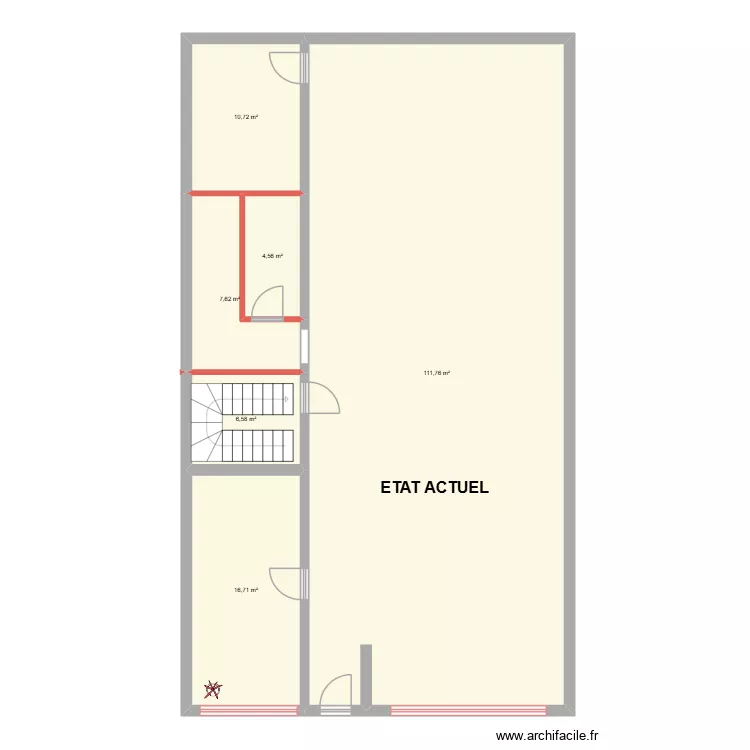 local com bagnols kdn4 actuel. Plan de 6  et 158 m²