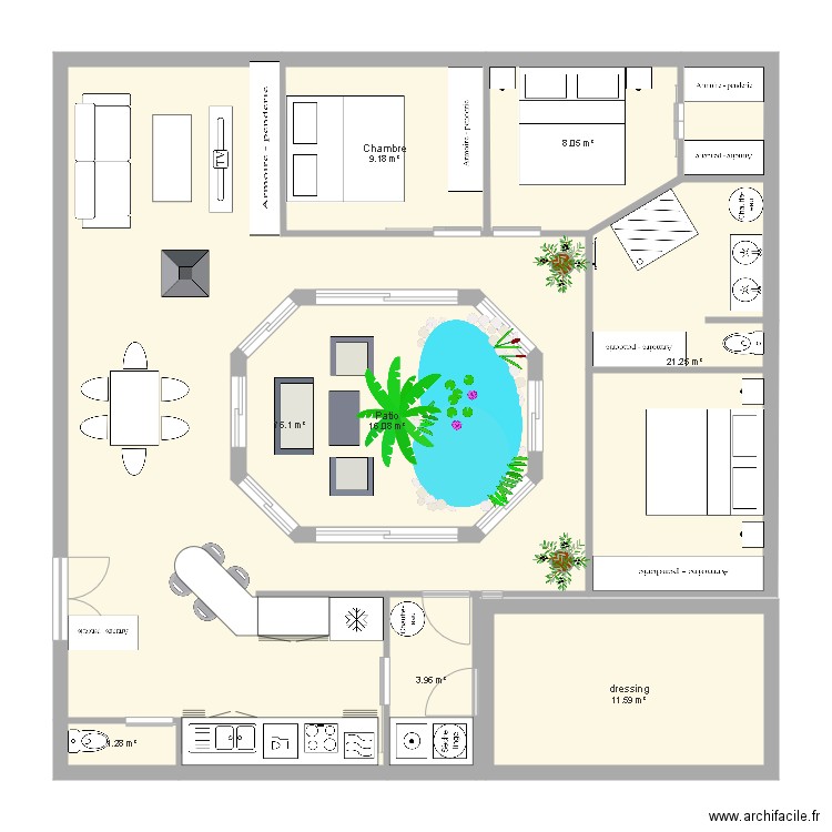 Maison avec patio spa nage. Plan de 0 pièce et 0 m2
