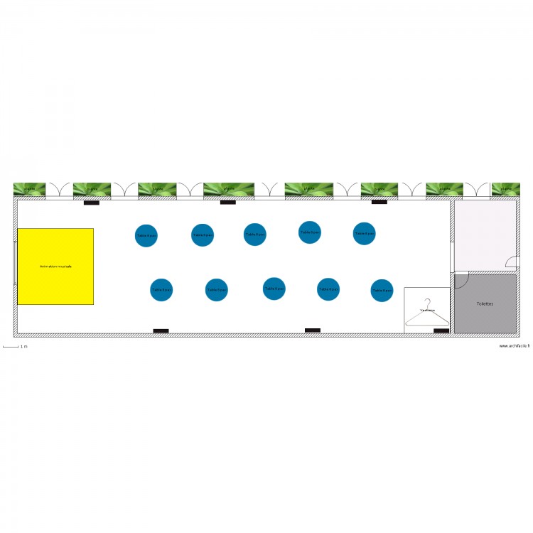 salle diner assis tables rondes 80 pax . Plan de 0 pièce et 0 m2
