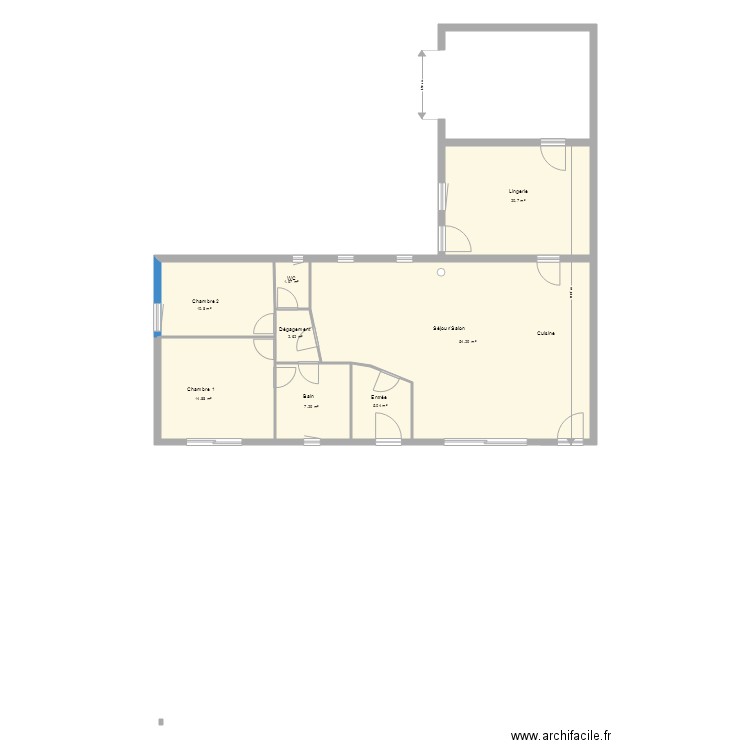 plan intérieur avec extention. Plan de 0 pièce et 0 m2