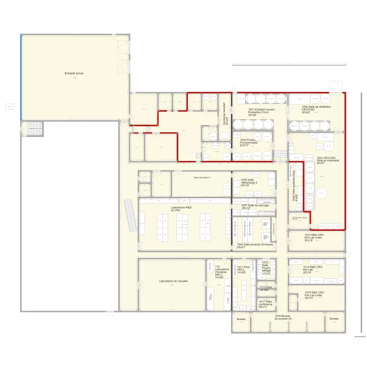 V93 Pojet EXTRAPURE 11 000p2 Locaux et &Eacute;quipements V93. Plan de 