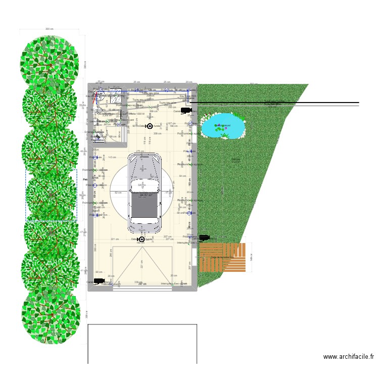 garage. Plan de 2 pièces et 49 m2