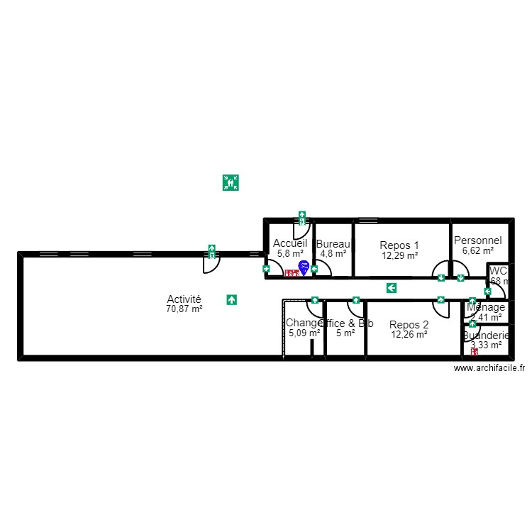 Alfortville Projet Evacuation JORDAN. Plan de 11 pièces et 130 m2