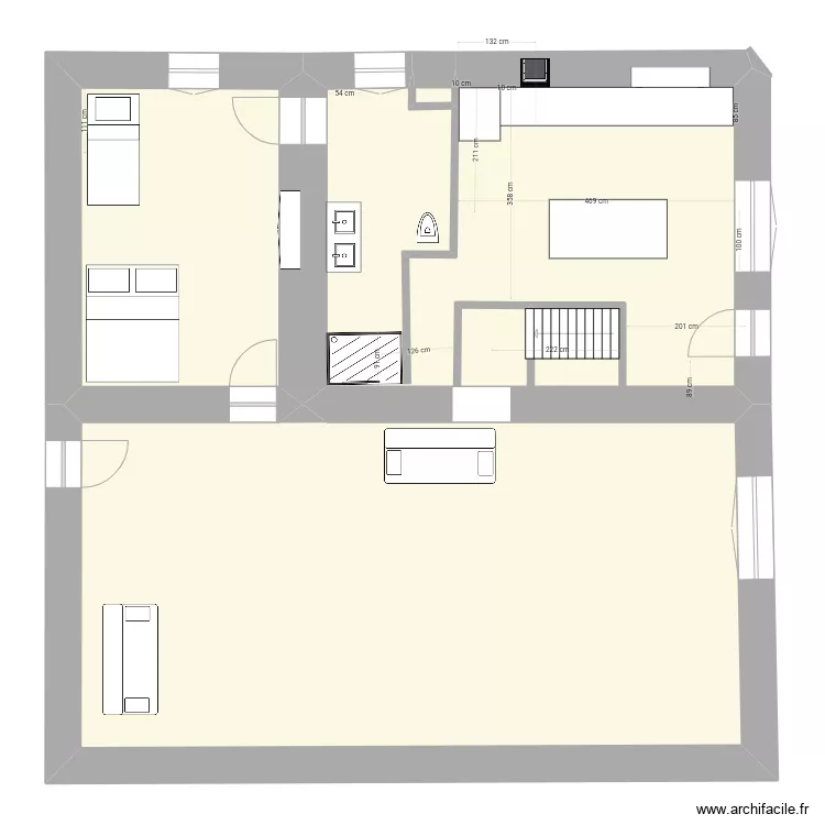 RDC MAISON ROSE. Plan de 