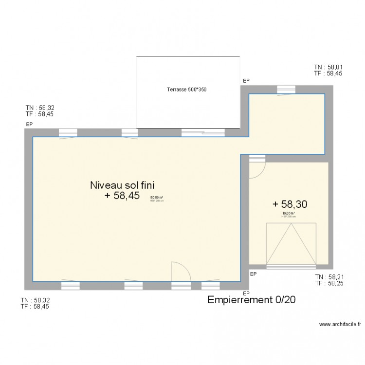 plan17032018version3chambresPCplan de masse2. Plan de 0 pièce et 0 m2