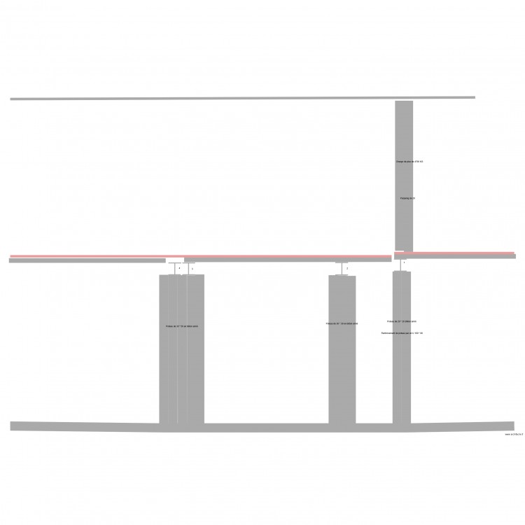 Implantation des éléments porteurs. Plan de 0 pièce et 0 m2