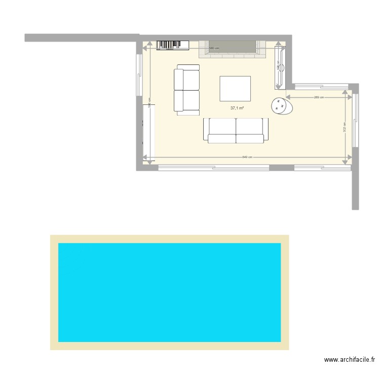 salon. Plan de 0 pièce et 0 m2