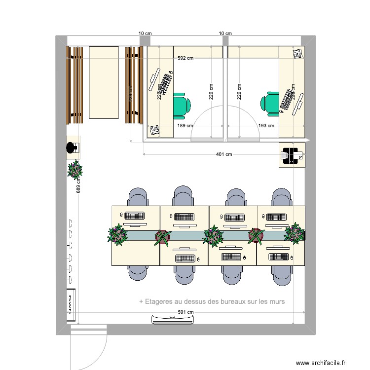 Bureau_final_4. Plan de 1 pièce et 40 m2