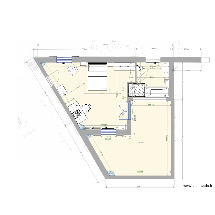 etage crn. Plan de 0 pièce et 0 m2