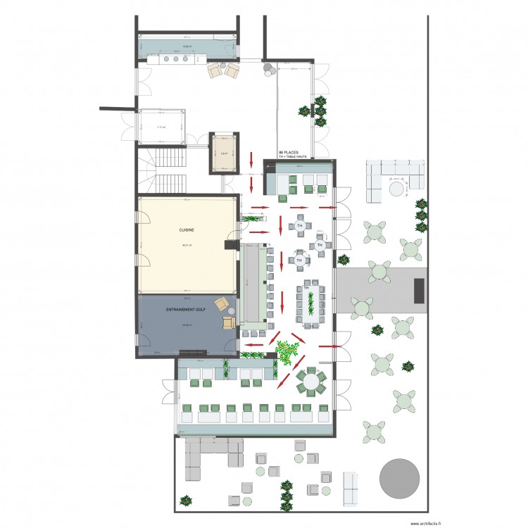 Brasserie 3 circulation. Plan de 0 pièce et 0 m2