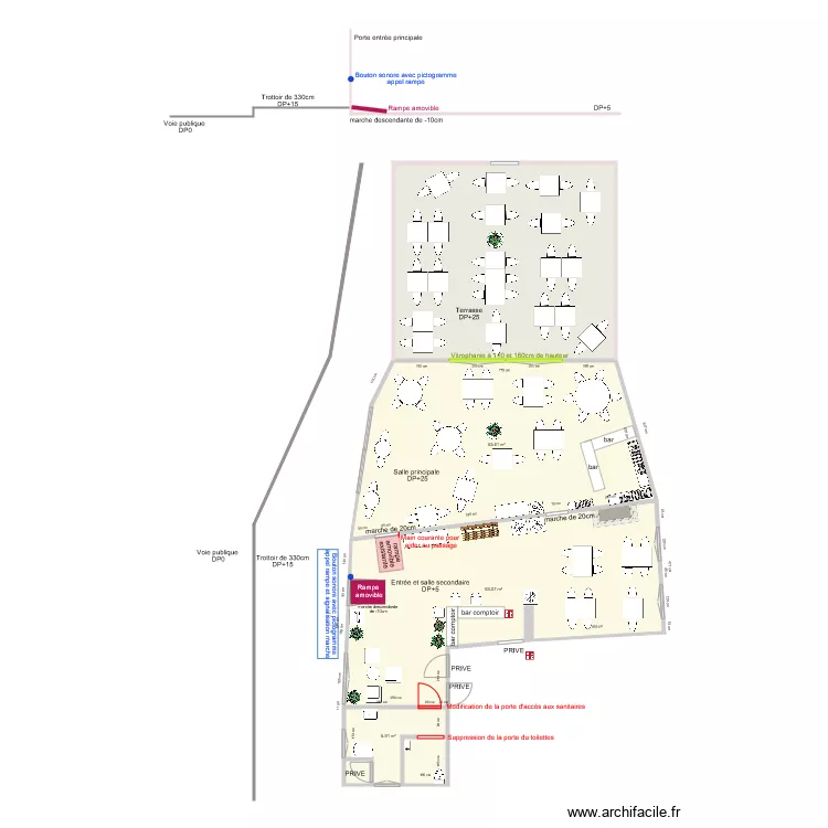 LA VILLA DES ROSES APRES TRAVAUX. Plan de LA VILLA DES ROSES APRES TRAVAUX. Plan de