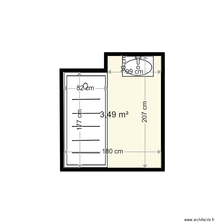 BOIDIN JOSEPH . Plan de 1 pièce et 3 m2