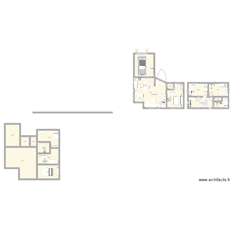 lam. Plan de 17 pièces et 204 m2