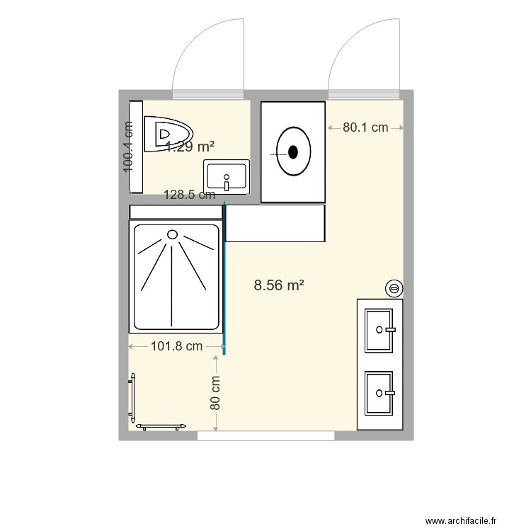 Salle de bain Bilitis. Plan de 0 pièce et 0 m2