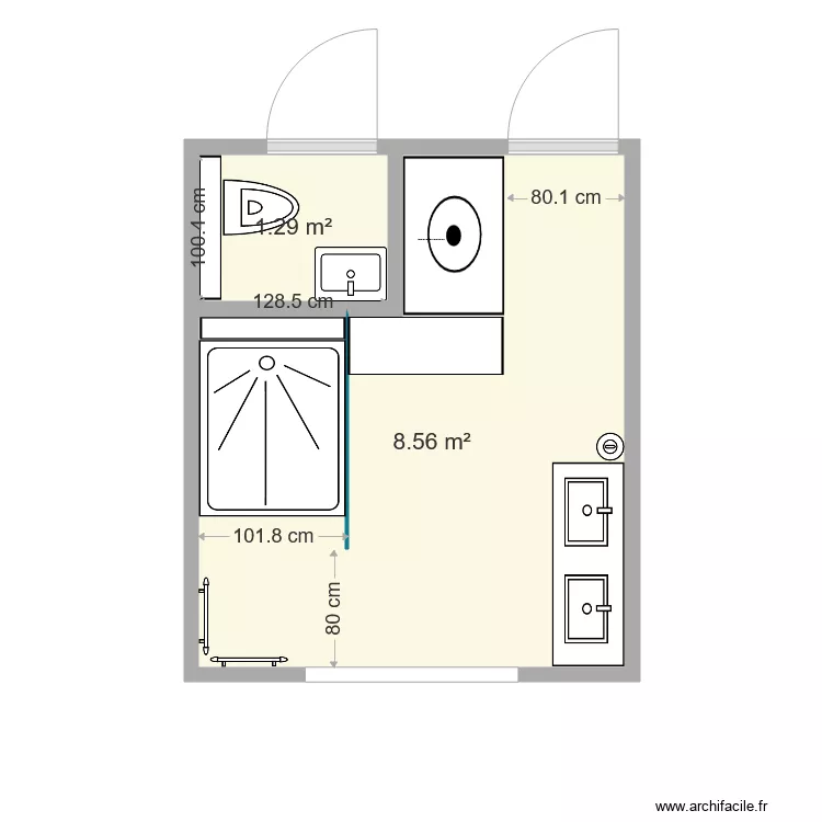 Salle de bain Bilitis. Plan de 