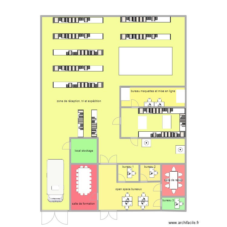 carijou. Plan de 9 pièces et 104 m2