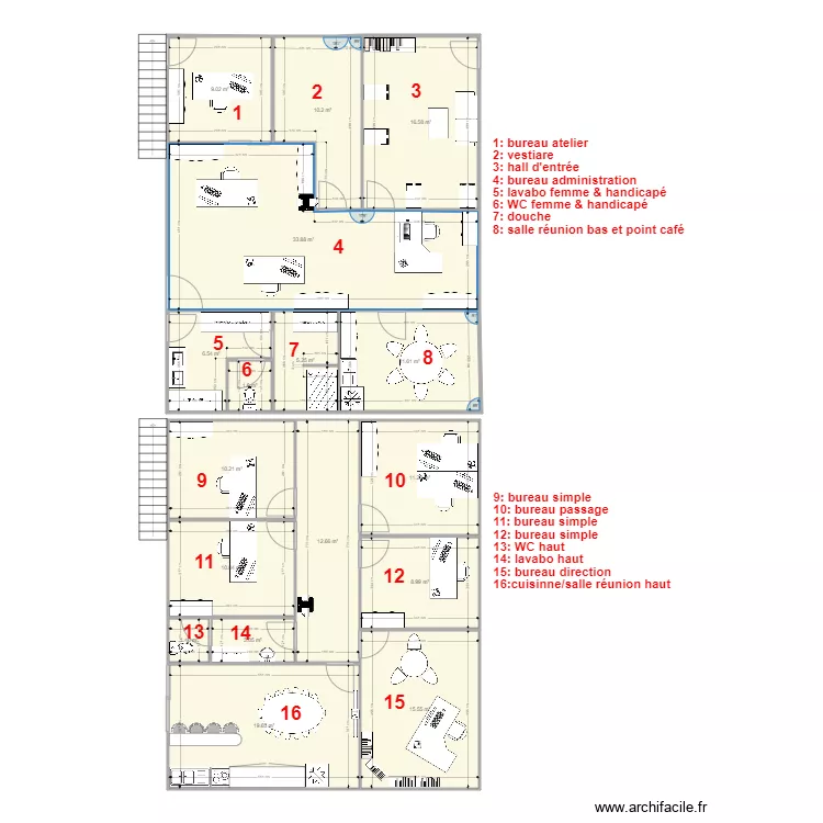 SG2I V2 bureaux. Plan de 
