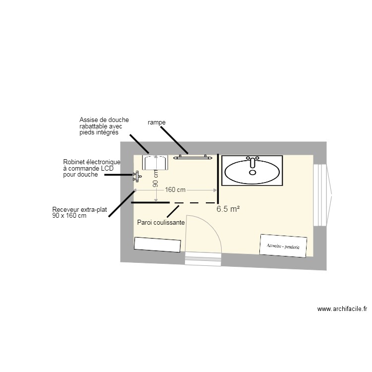 Salle de bain Leblanc projet. Plan de 0 pièce et 0 m2