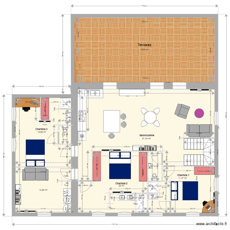 Logement perso Meublé Z5. Plan de 0 pièce et 0 m2