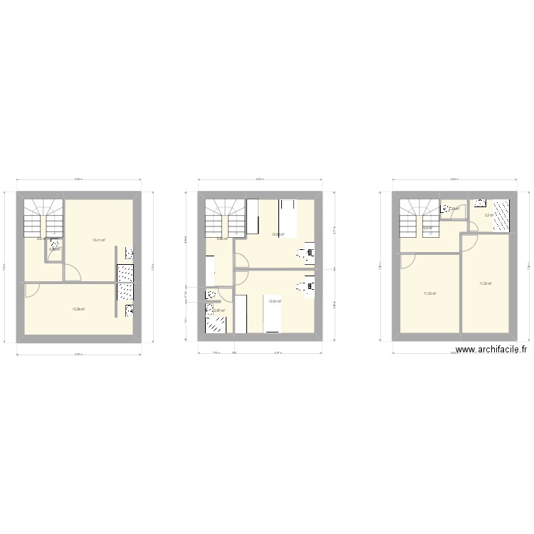 crea. Plan de 13 pièces et 102 m2