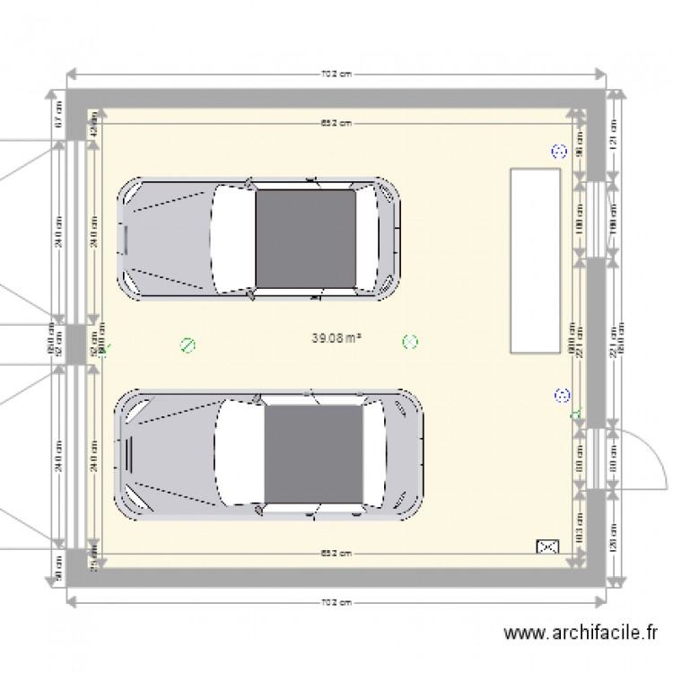 garage 2 voitures 2pla. Plan de 0 pièce et 0 m2