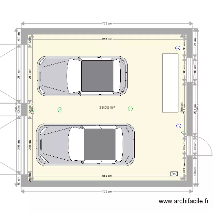 garage 2 voitures 2pla. Plan de 