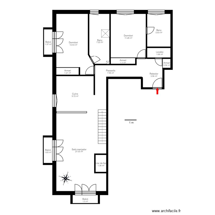 ED BEIXALÍS I 4 2 ENCAMP. Plan de 19 pièces et 125 m2