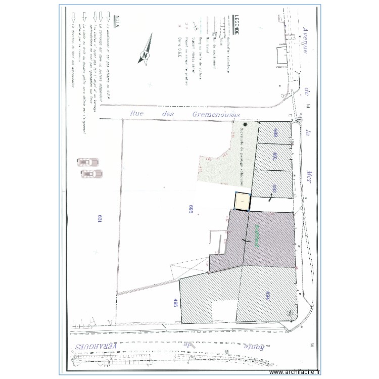 PLU véranda. Plan de 1 pièce et 14 m2