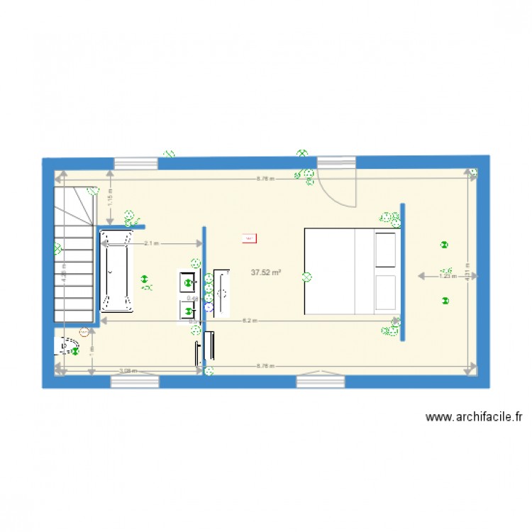 mansart droit 07092016. Plan de 0 pièce et 0 m2